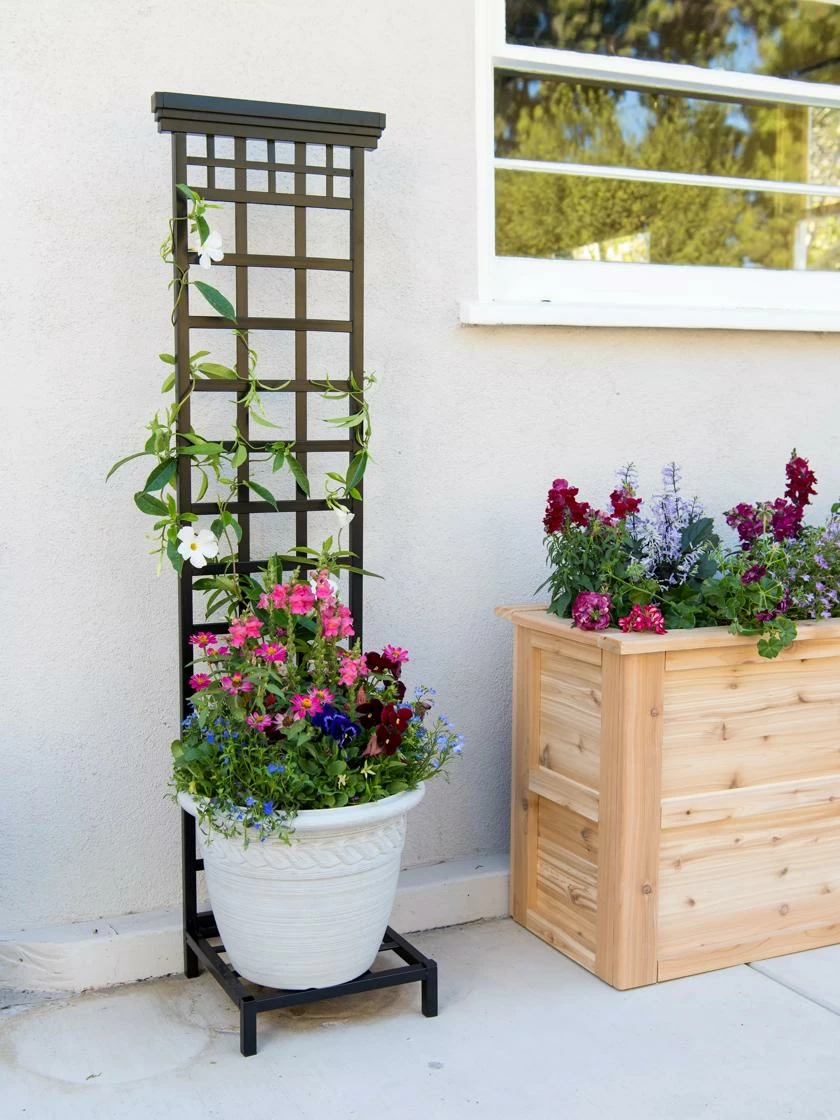 Mission-Style Planter Stand With Trellis 3 Mission-Style Planter Stand With Trellis