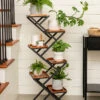 Crisscross Cascading Plant Stand With Copper Trays -garden Sales Store 8612707 0079 crisscross cascading plant stand copper trays